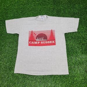 Vintage 90s Camp Sussex Shirt Medium 20x26 Gray